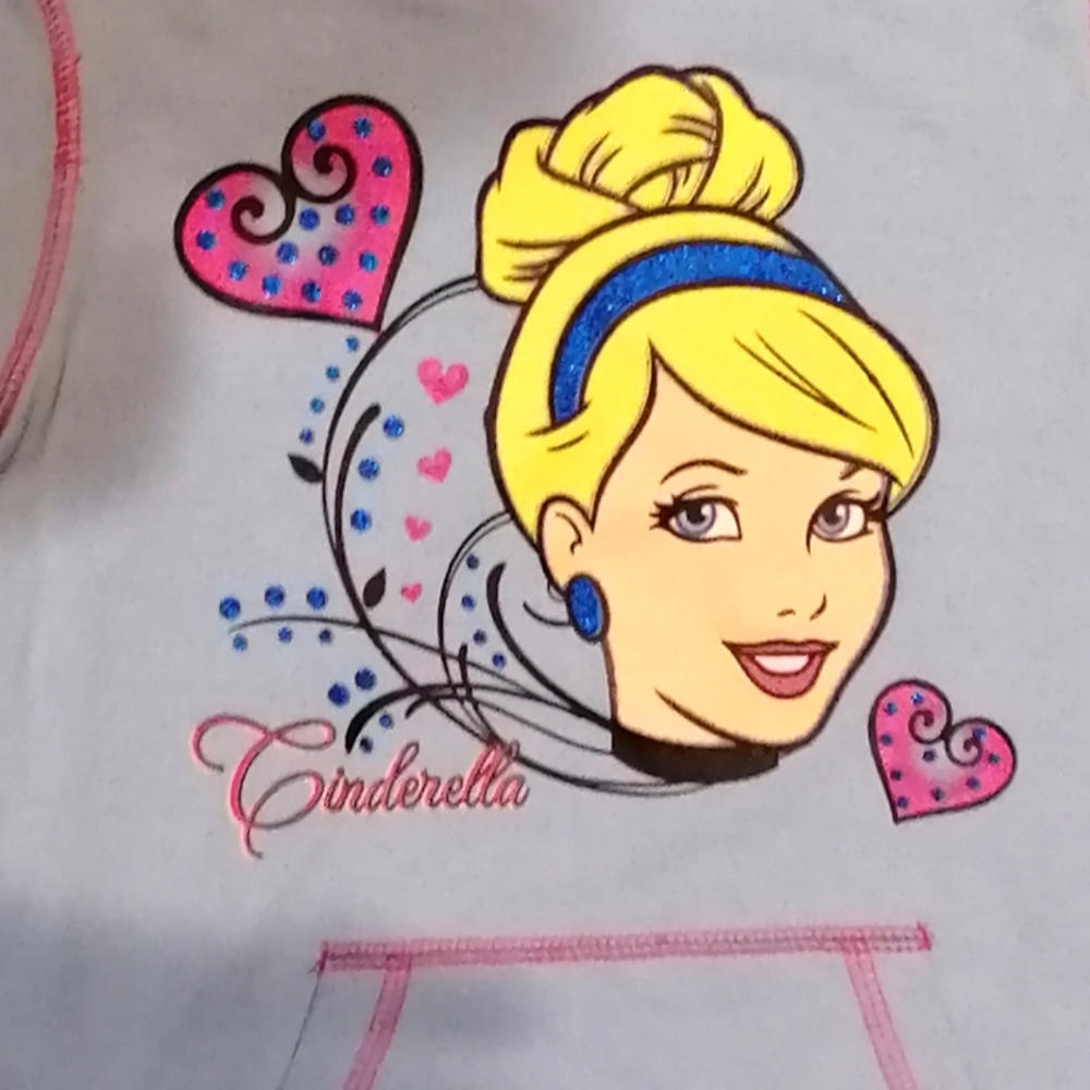 Disney Princess Cinderella Girl's Blue Hoodie Sweatshirt EUC Size 6